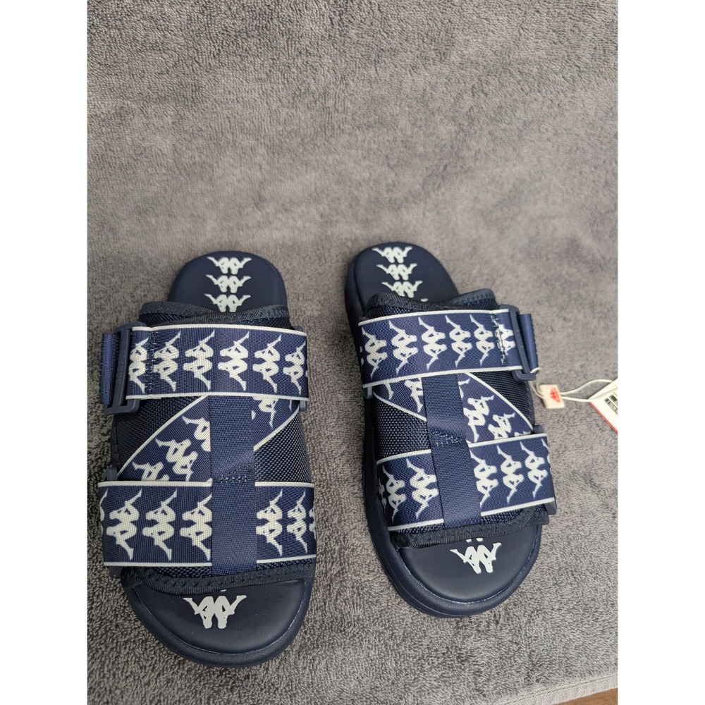 Kappa 222 Banda Mitel 1 Blue Marine White Slides 304KUQ0 US 7 Womens 6 Mens
